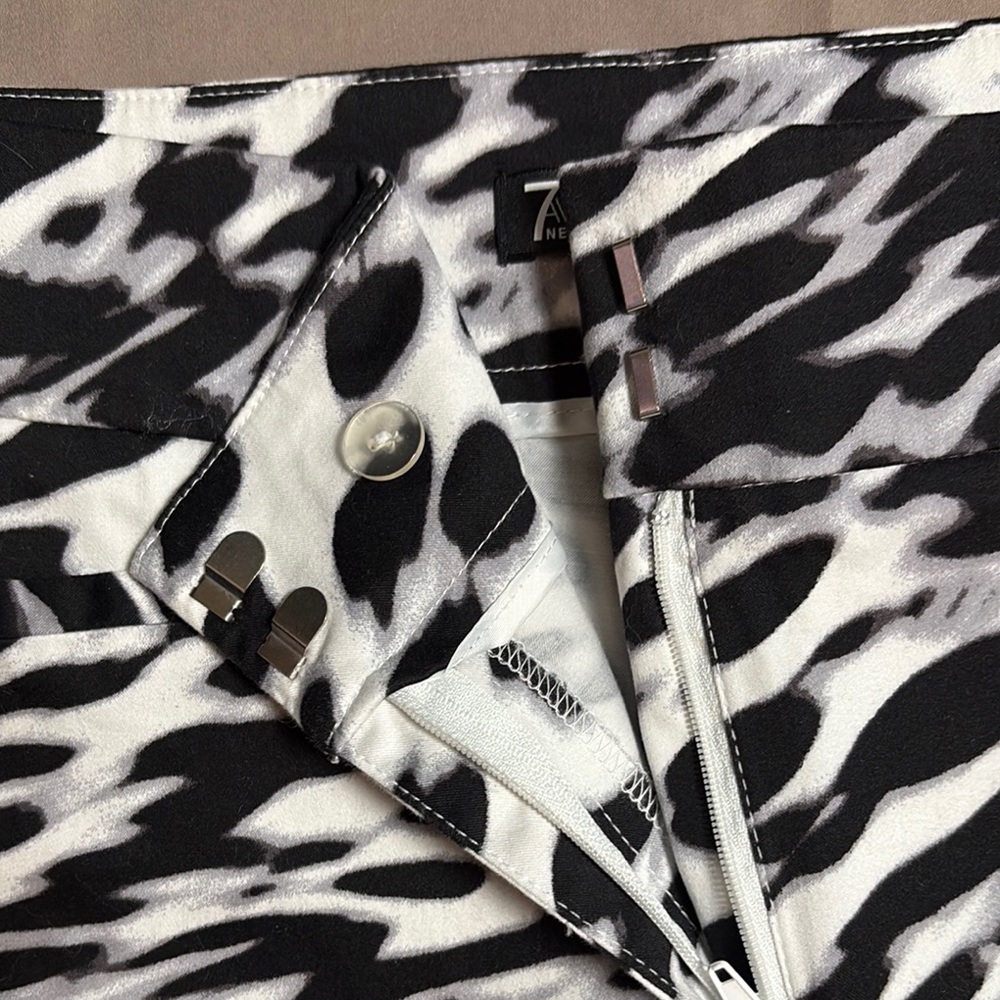7th Avenue Black and White Animal Print Pants - Picture 3 of 9